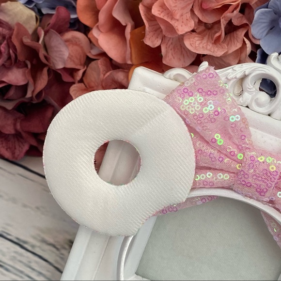 Minnie Mouse Sequin Sprinkle Donut Headband w/ Bow - Picture 7 of 11